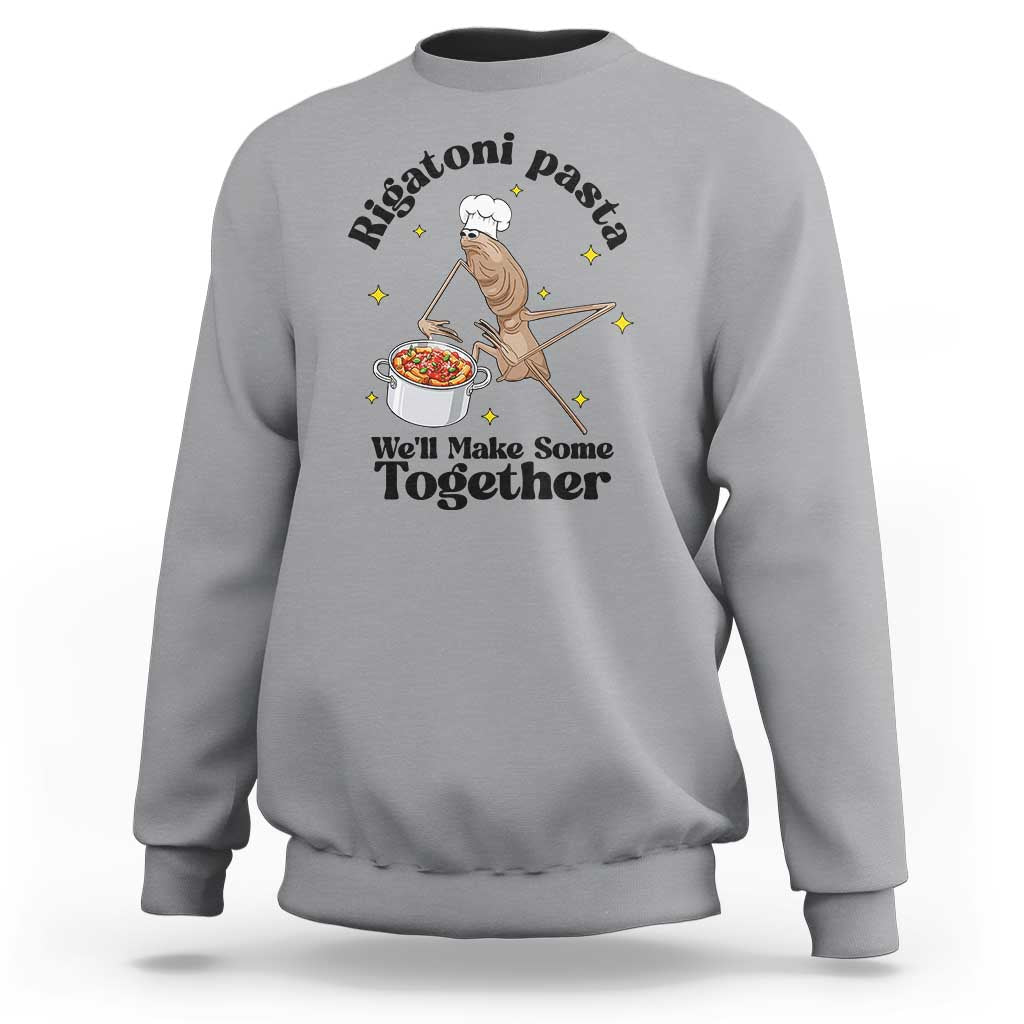 Rigatoni Pasta Chef Marcus The Worm Sweatshirt We'll Make Some Together Wholesome Weird Meme - Wonder Print Shop