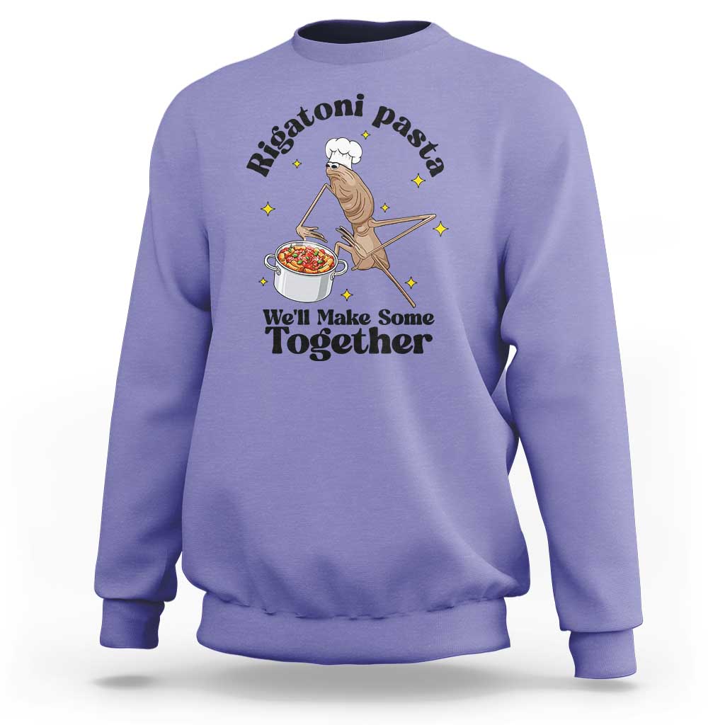 Rigatoni Pasta Chef Marcus The Worm Sweatshirt We'll Make Some Together Wholesome Weird Meme - Wonder Print Shop