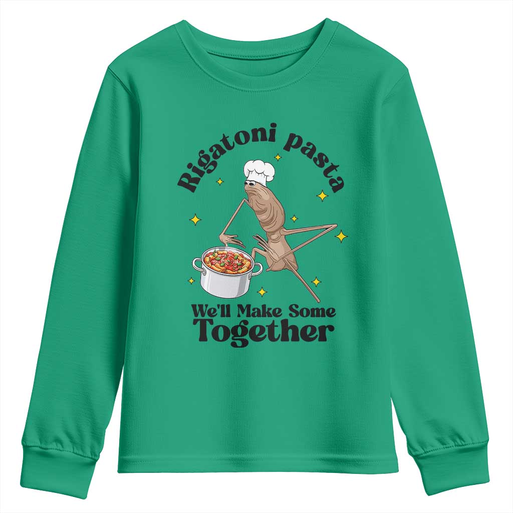 Rigatoni Pasta Chef Marcus The Worm Youth Sweatshirt We'll Make Some Together Wholesome Weird Meme - Wonder Print Shop