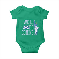 We'll Be Coming Scotland to USA Baby Onesie Scottish Fans Statue of Liberty - Wonder Print Shop