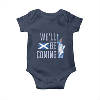 We'll Be Coming Scotland to USA Baby Onesie Scottish Fans Statue of Liberty - Wonder Print Shop