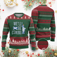 We'll Be Coming Scotland to USA Ugly Christmas Sweater Scottish Fans Statue of Liberty - Wonder Print Shop