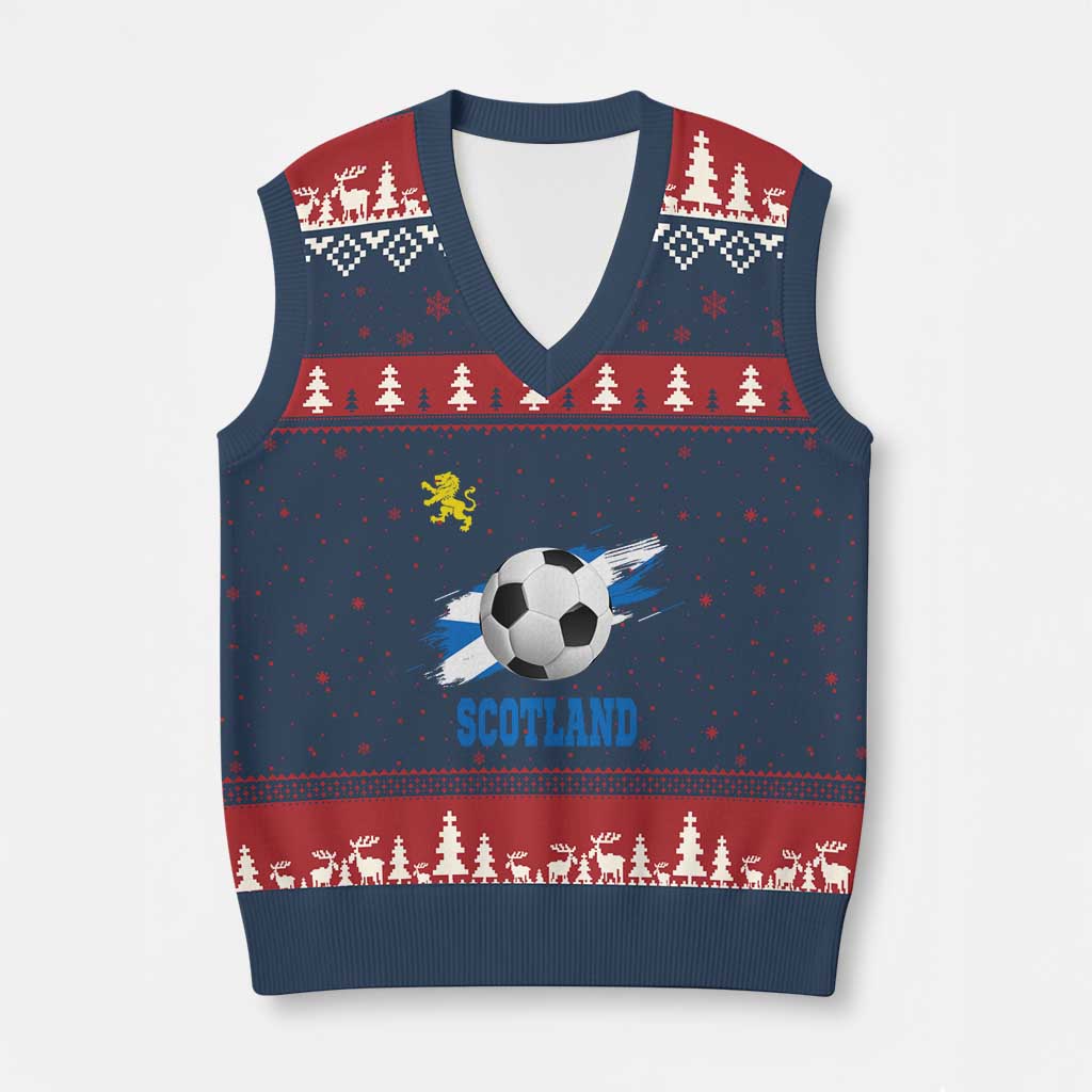 Scotland Soccer Flag V-Neck Knit Sweater Vest Scottish Football Fans Pride - Wonder Print Shop