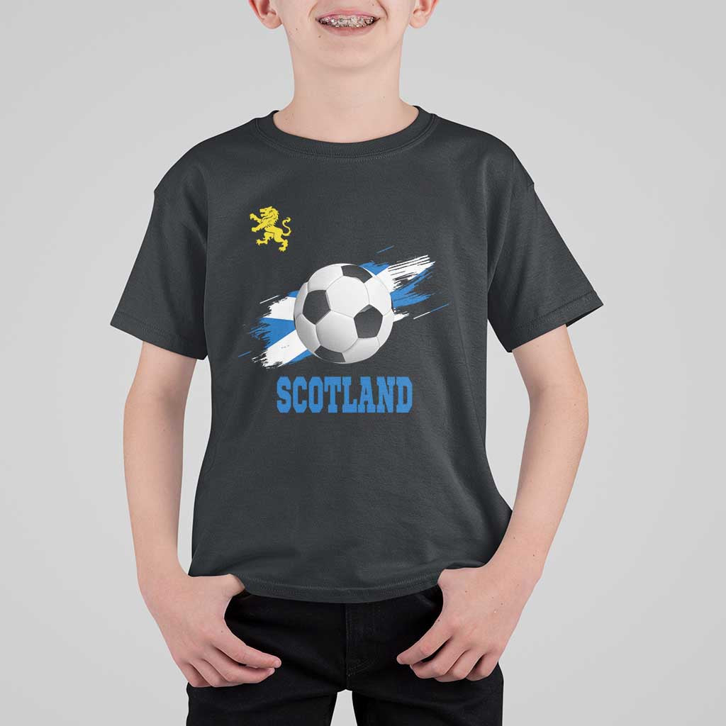 Scotland Soccer Flag T Shirt For Kid Scottish Football Fans Pride - Wonder Print Shop