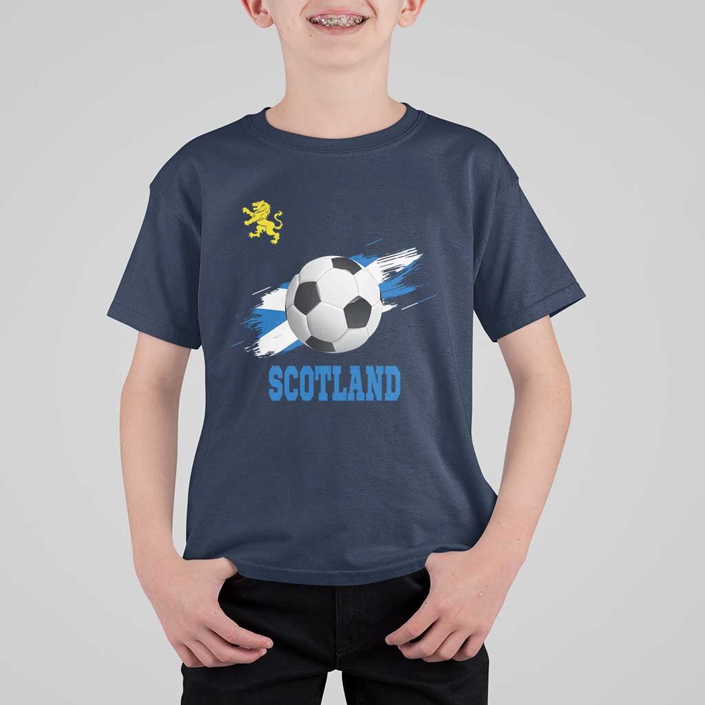 Scotland Soccer Flag T Shirt For Kid Scottish Football Fans Pride - Wonder Print Shop