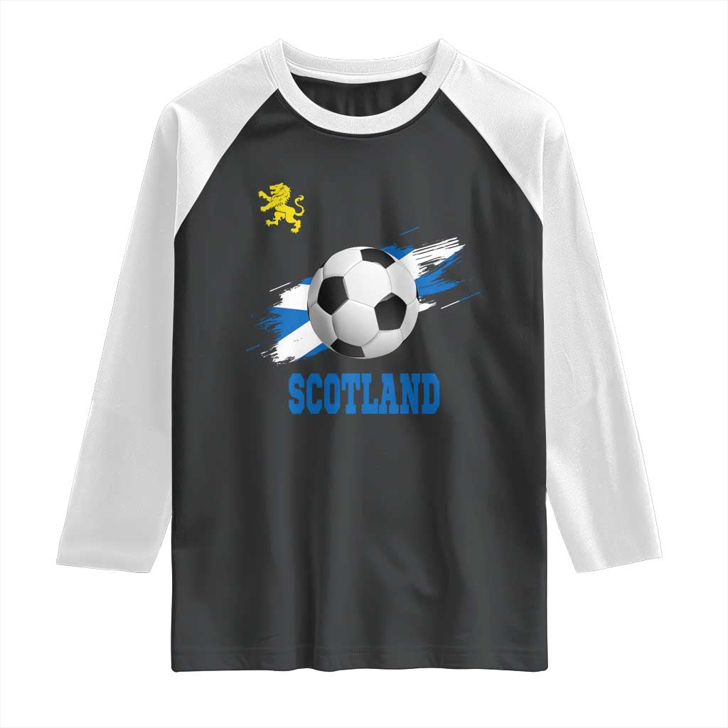Scotland Soccer Flag Raglan Shirt Scottish Football Fans Pride - Wonder Print Shop