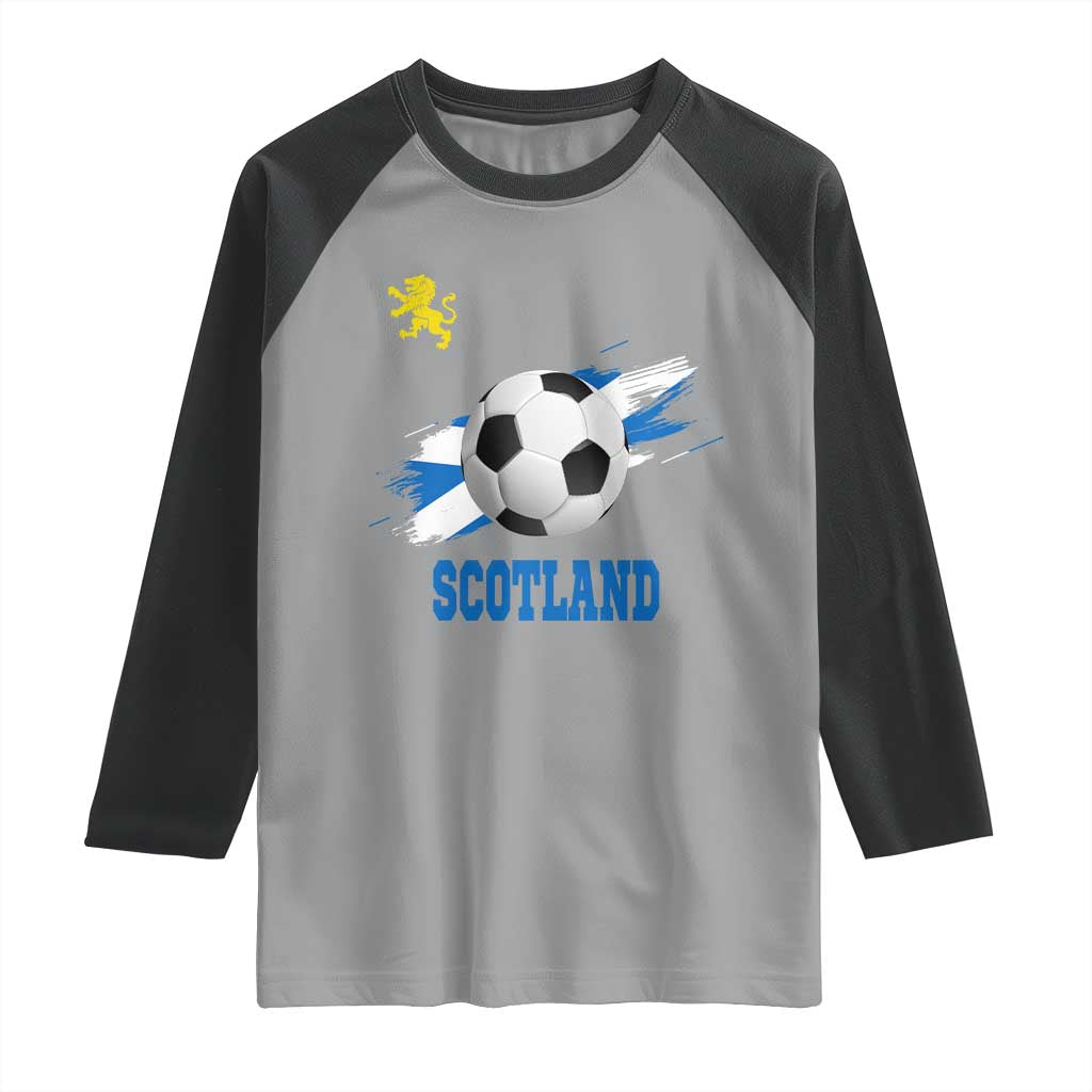 Scotland Soccer Flag Raglan Shirt Scottish Football Fans Pride - Wonder Print Shop