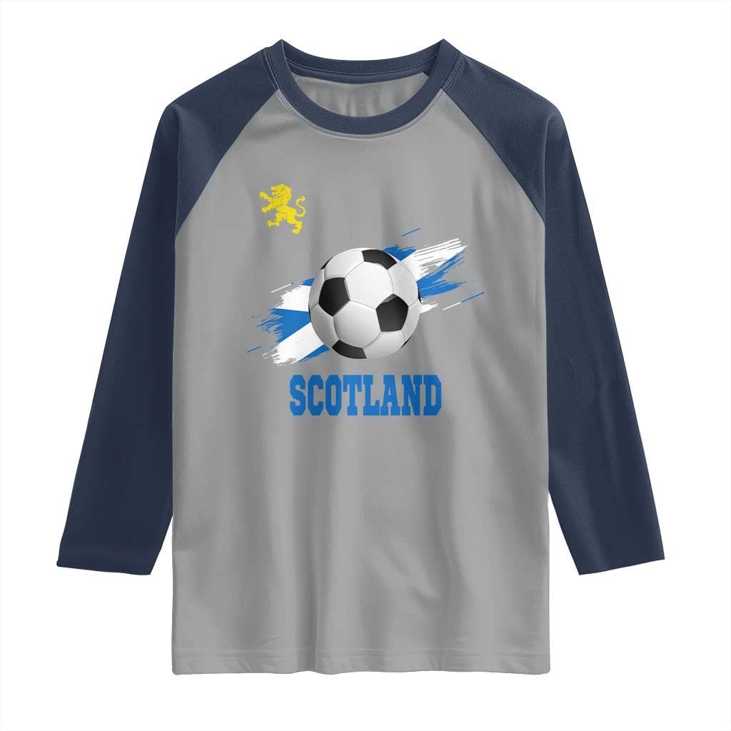 Scotland Soccer Flag Raglan Shirt Scottish Football Fans Pride - Wonder Print Shop