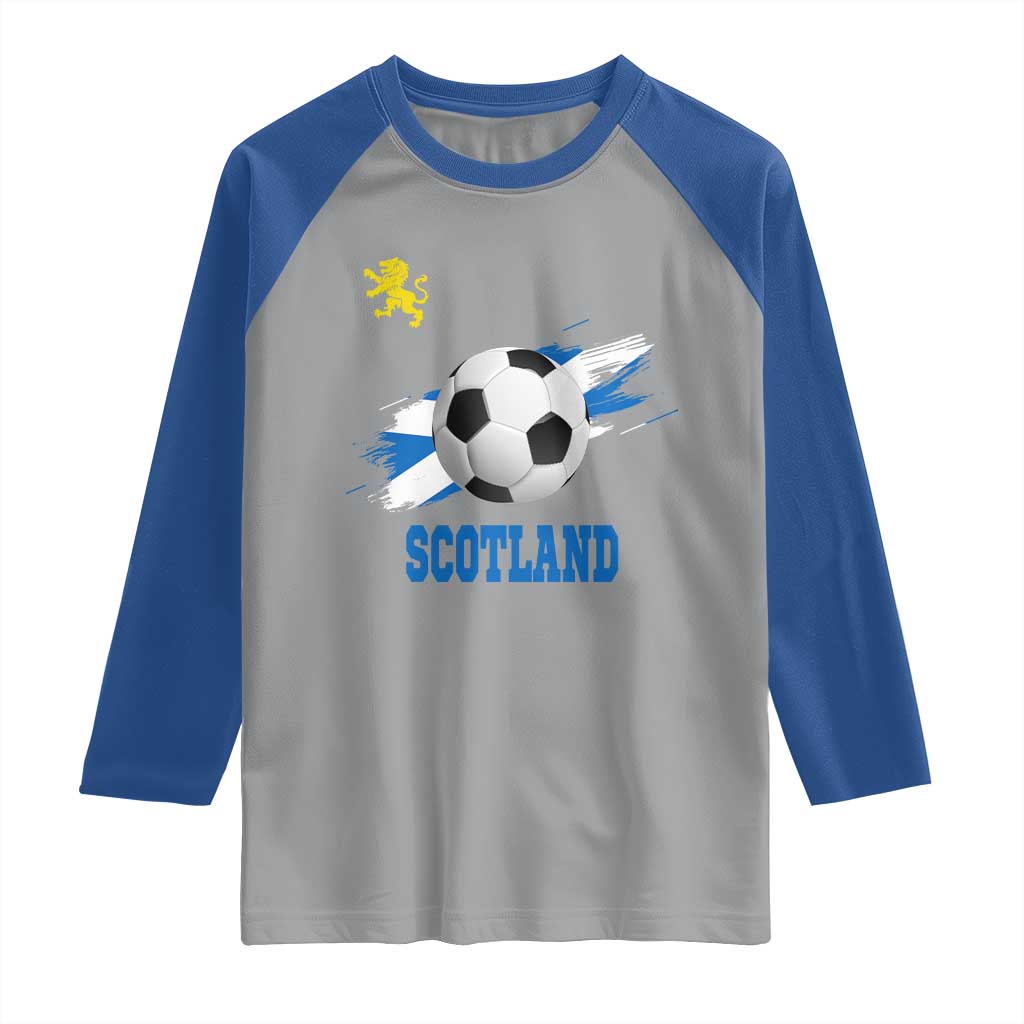 Scotland Soccer Flag Raglan Shirt Scottish Football Fans Pride - Wonder Print Shop