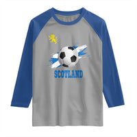 Scotland Soccer Flag Raglan Shirt Scottish Football Fans Pride - Wonder Print Shop