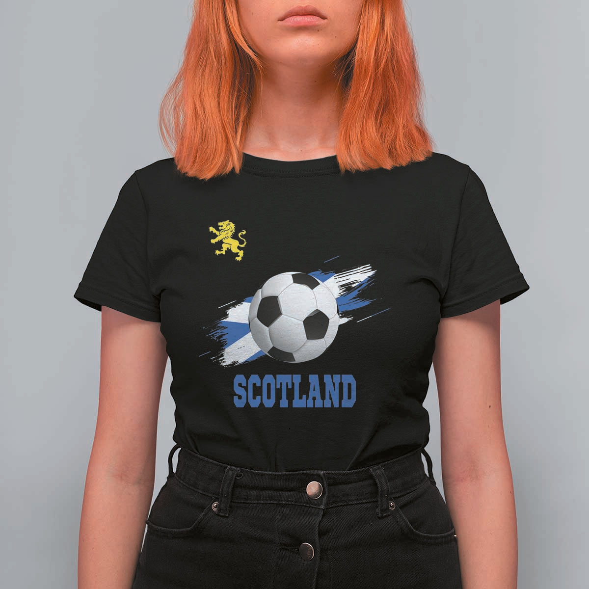 Scotland Soccer Flag T Shirt For Women Scottish Football Fans Pride - Wonder Print Shop
