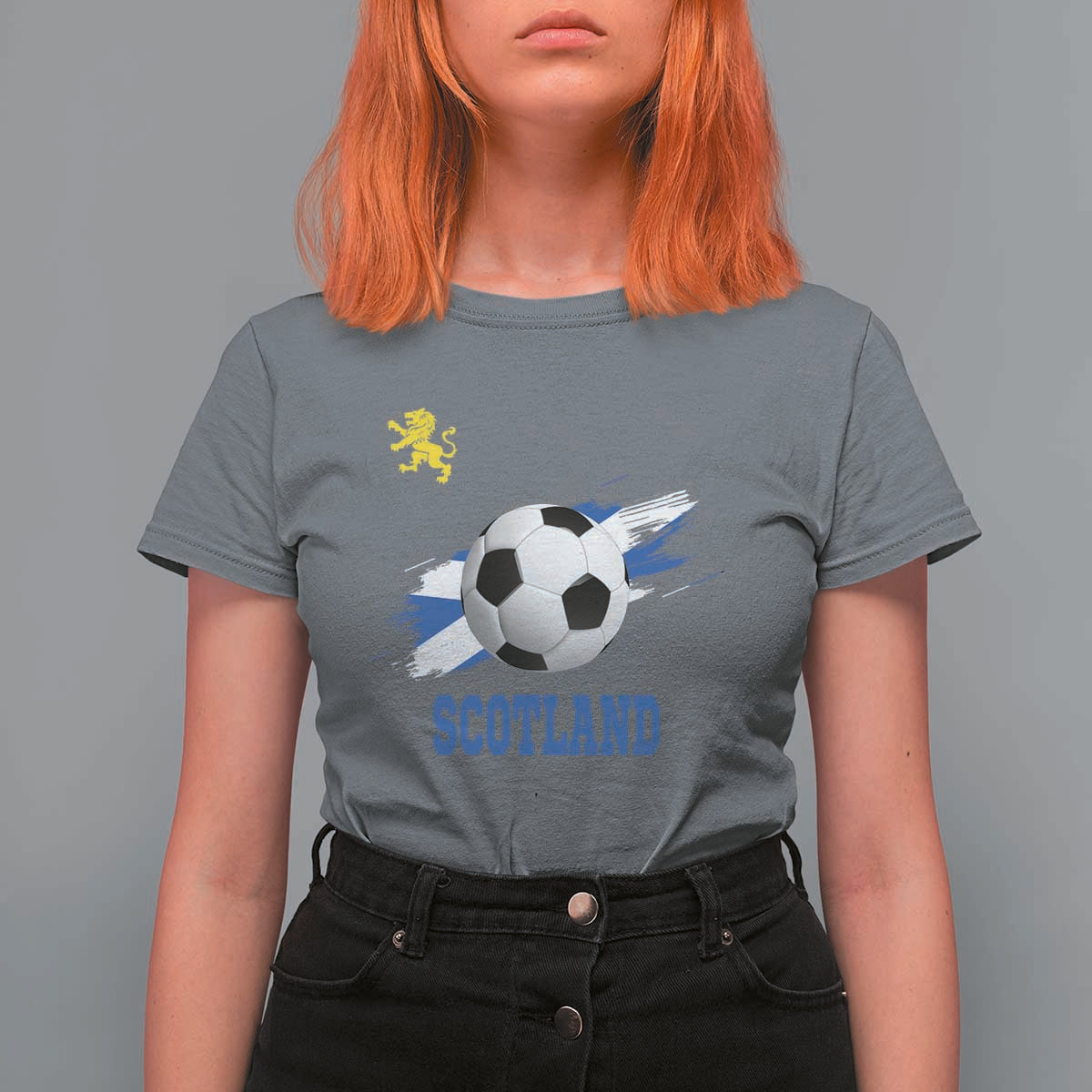 Scotland Soccer Flag T Shirt For Women Scottish Football Fans Pride - Wonder Print Shop