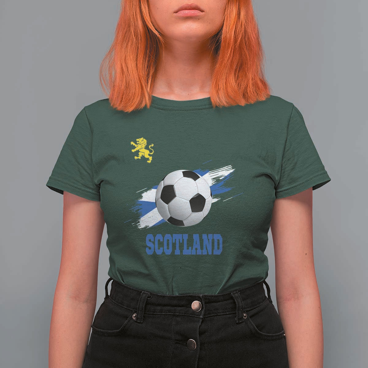 Scotland Soccer Flag T Shirt For Women Scottish Football Fans Pride - Wonder Print Shop