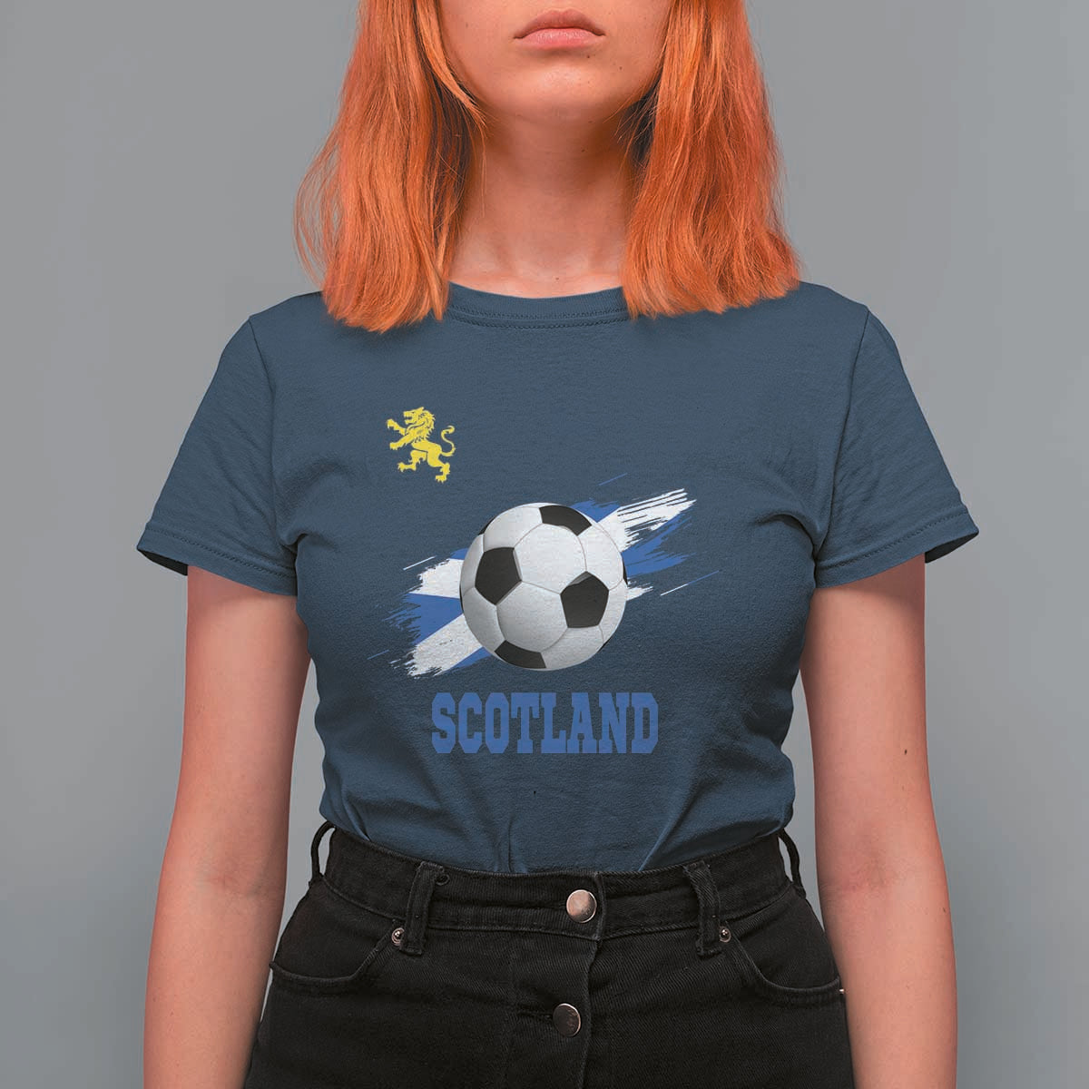 Scotland Soccer Flag T Shirt For Women Scottish Football Fans Pride - Wonder Print Shop
