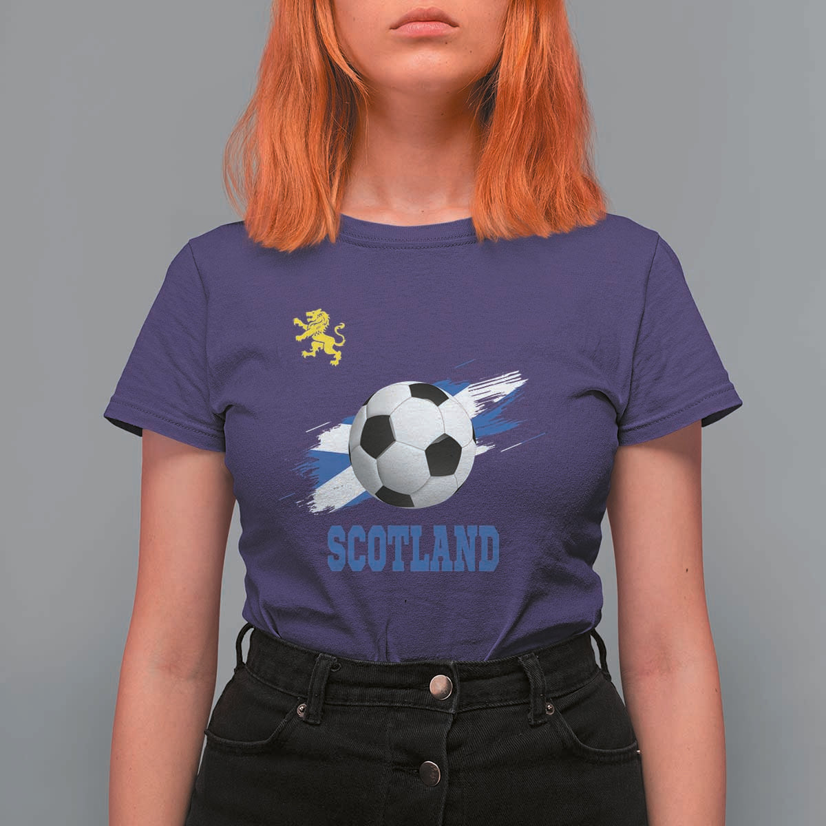 Scotland Soccer Flag T Shirt For Women Scottish Football Fans Pride - Wonder Print Shop