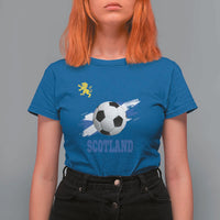 Scotland Soccer Flag T Shirt For Women Scottish Football Fans Pride - Wonder Print Shop
