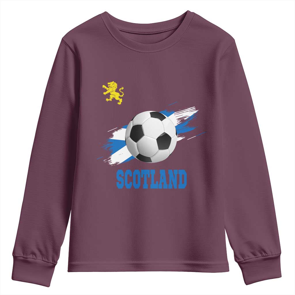 Scotland Soccer Flag Youth Sweatshirt Scottish Football Fans Pride - Wonder Print Shop