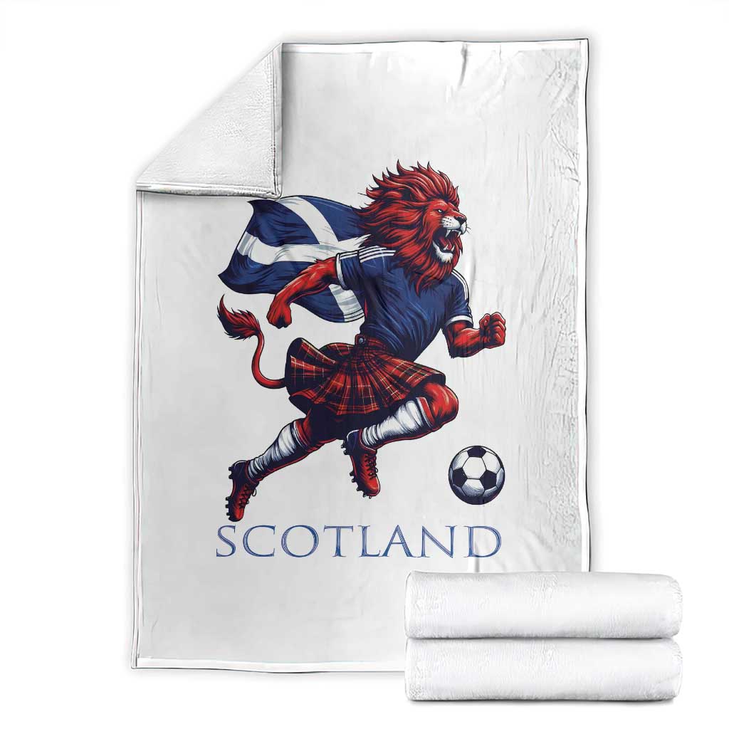 Scottish Lion Football Throw Blanket Brave Lion in Kilt with Flag Cape Pride - Wonder Print Shop