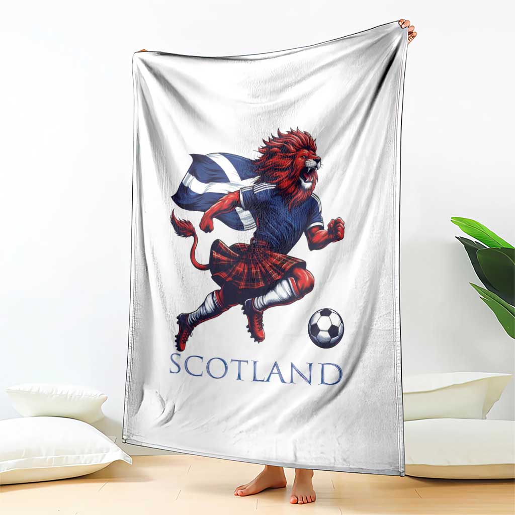 Scottish Lion Football Throw Blanket Brave Lion in Kilt with Flag Cape Pride - Wonder Print Shop