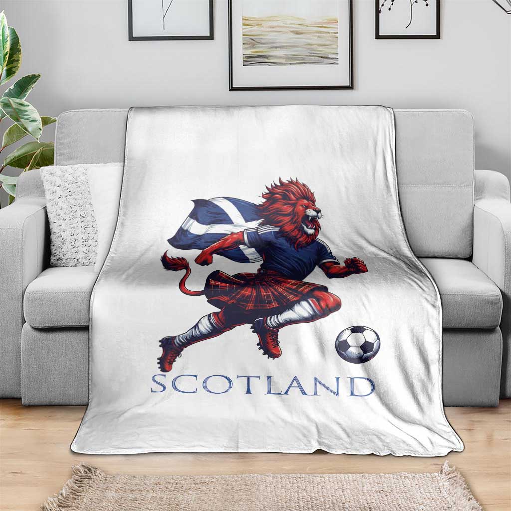 Scottish Lion Football Throw Blanket Brave Lion in Kilt with Flag Cape Pride - Wonder Print Shop