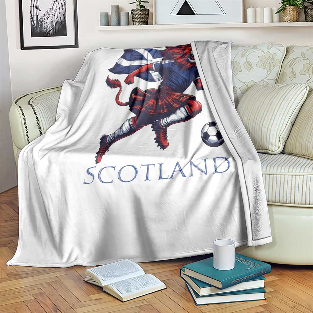Scottish Lion Football Throw Blanket Brave Lion in Kilt with Flag Cape Pride - Wonder Print Shop