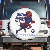 Scottish Lion Football Spare Tire Cover Brave Lion in Kilt with Flag Cape Pride - Wonder Print Shop