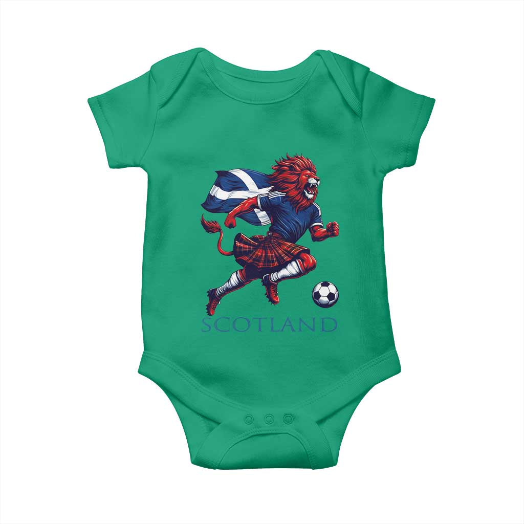 Scottish Lion Football Baby Onesie Brave Lion in Kilt with Flag Cape Pride - Wonder Print Shop