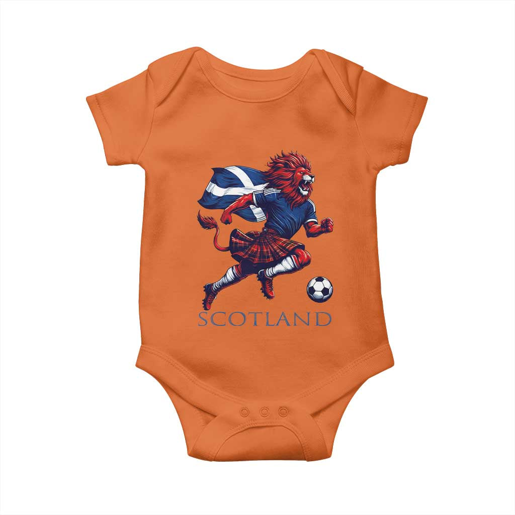 Scottish Lion Football Baby Onesie Brave Lion in Kilt with Flag Cape Pride - Wonder Print Shop