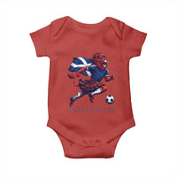 Scottish Lion Football Baby Onesie Brave Lion in Kilt with Flag Cape Pride - Wonder Print Shop