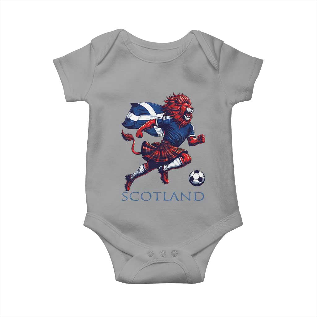 Scottish Lion Football Baby Onesie Brave Lion in Kilt with Flag Cape Pride - Wonder Print Shop