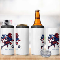 Scottish Lion Football 4 in 1 Can Cooler Tumbler Brave Lion in Kilt with Flag Cape Pride - Wonder Print Shop