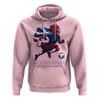 Scottish Lion Football Hoodie Brave Lion in Kilt with Flag Cape Pride - Wonder Print Shop