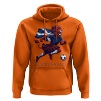 Scottish Lion Football Hoodie Brave Lion in Kilt with Flag Cape Pride - Wonder Print Shop