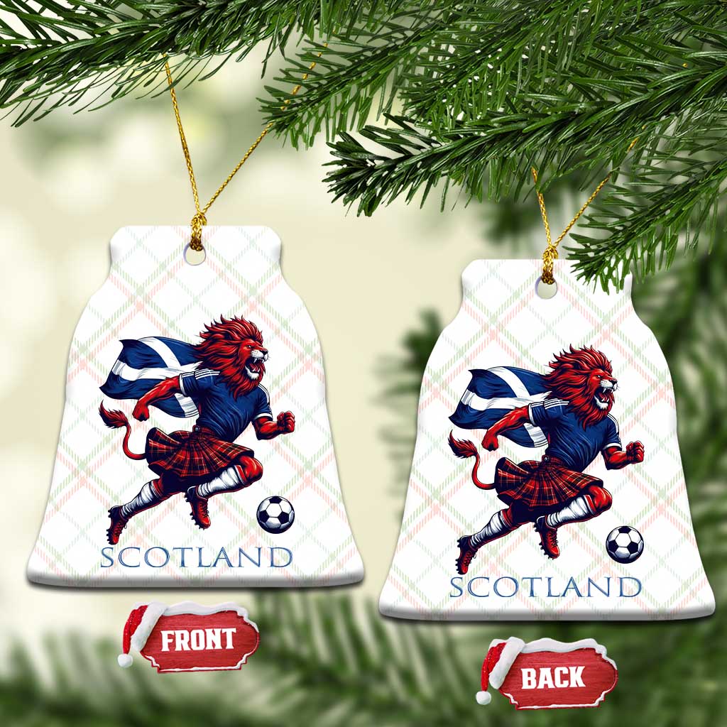 Scottish Lion Football Ceramic Ornament Brave Lion in Kilt with Flag Cape Pride - Wonder Print Shop