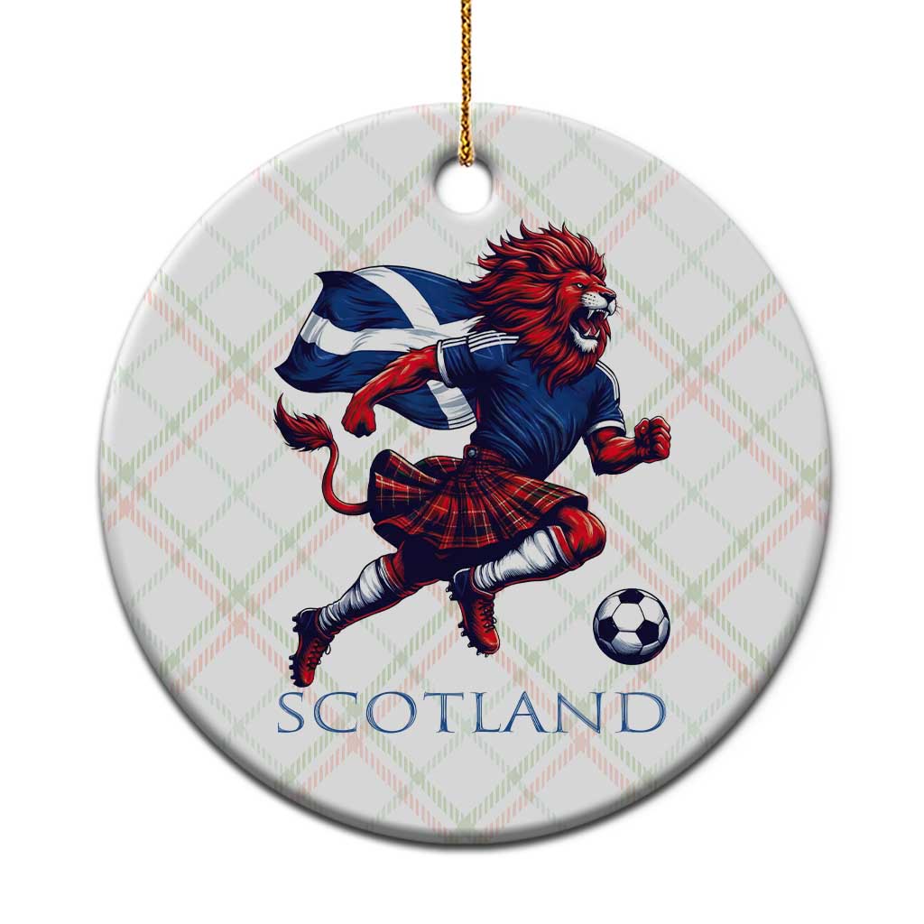 Scottish Lion Football Ceramic Ornament Brave Lion in Kilt with Flag Cape Pride - Wonder Print Shop
