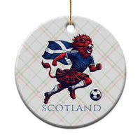 Scottish Lion Football Ceramic Ornament Brave Lion in Kilt with Flag Cape Pride - Wonder Print Shop