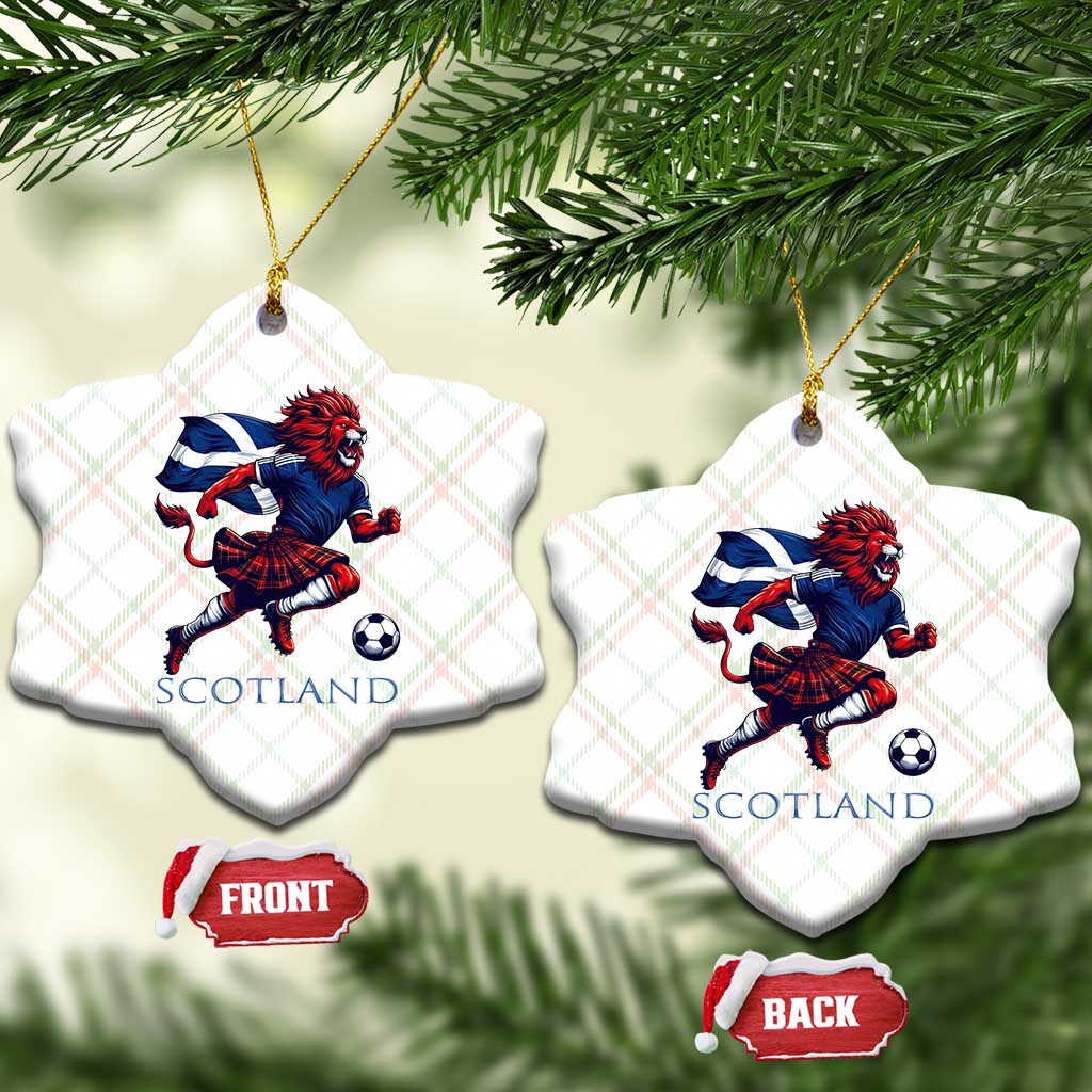 Scottish Lion Football Ceramic Ornament Brave Lion in Kilt with Flag Cape Pride - Wonder Print Shop
