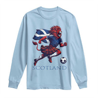Scottish Lion Football Long Sleeve Shirt Brave Lion in Kilt with Flag Cape Pride - Wonder Print Shop