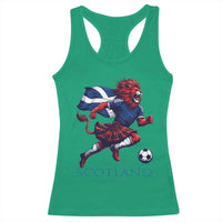 Scottish Lion Football Racerback Tank Top Brave Lion in Kilt with Flag Cape Pride - Wonder Print Shop