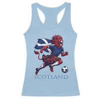 Scottish Lion Football Racerback Tank Top Brave Lion in Kilt with Flag Cape Pride - Wonder Print Shop