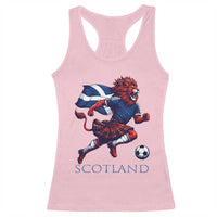 Scottish Lion Football Racerback Tank Top Brave Lion in Kilt with Flag Cape Pride - Wonder Print Shop