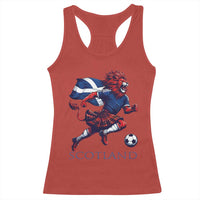 Scottish Lion Football Racerback Tank Top Brave Lion in Kilt with Flag Cape Pride - Wonder Print Shop