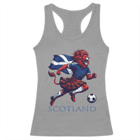 Scottish Lion Football Racerback Tank Top Brave Lion in Kilt with Flag Cape Pride - Wonder Print Shop