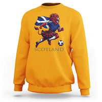 Scottish Lion Football Sweatshirt Brave Lion in Kilt with Flag Cape Pride - Wonder Print Shop