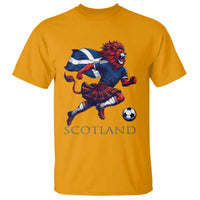 Scottish Lion Football T Shirt Brave Lion in Kilt with Flag Cape Pride - Wonder Print Shop