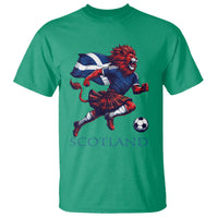 Scottish Lion Football T Shirt Brave Lion in Kilt with Flag Cape Pride - Wonder Print Shop