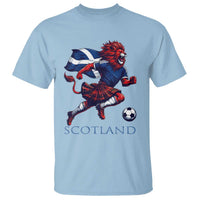 Scottish Lion Football T Shirt Brave Lion in Kilt with Flag Cape Pride - Wonder Print Shop