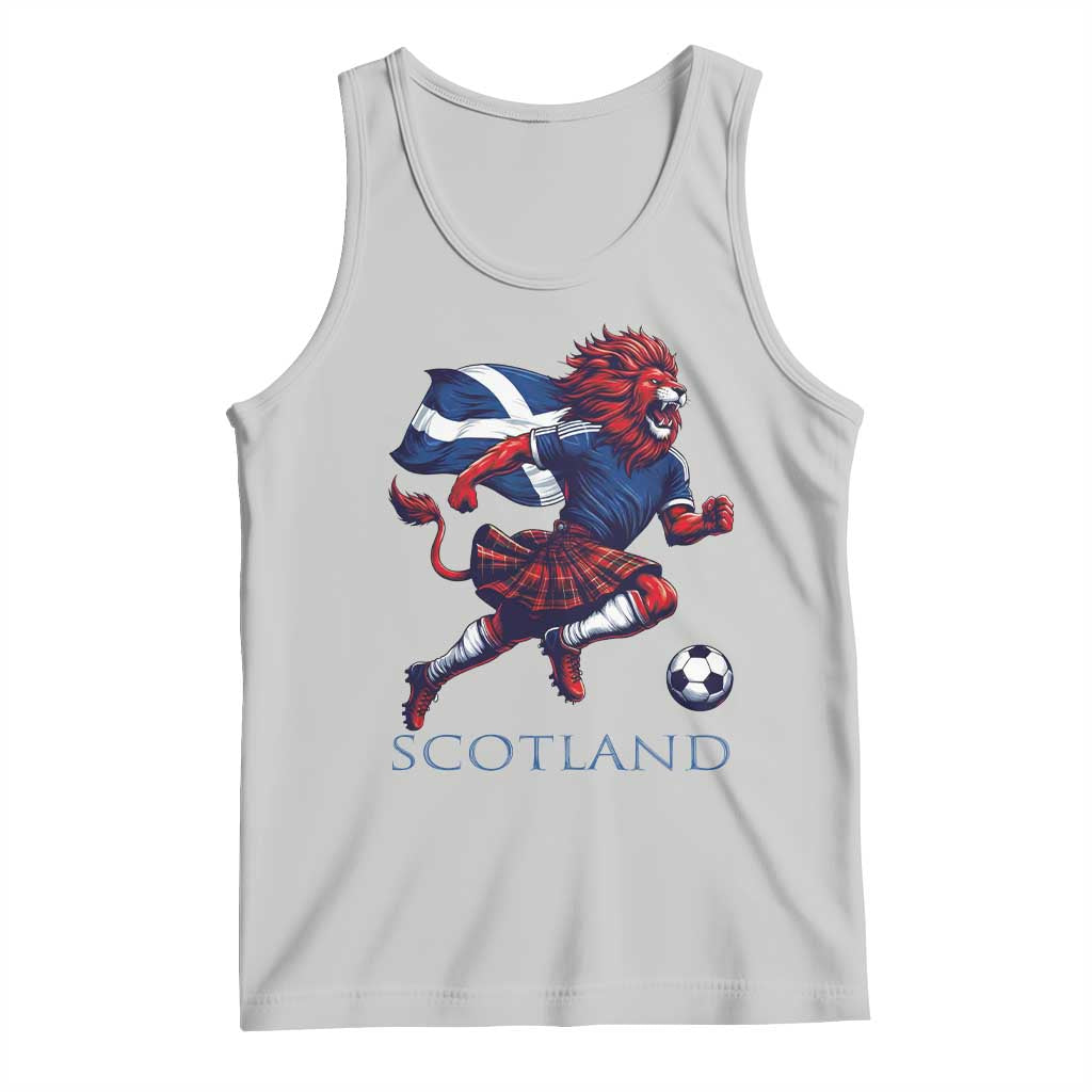 Scottish Lion Football Tank Top Brave Lion in Kilt with Flag Cape Pride - Wonder Print Shop