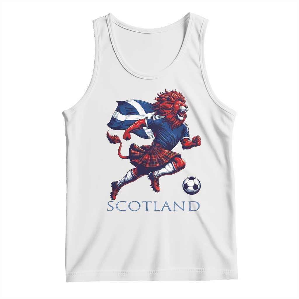 Scottish Lion Football Tank Top Brave Lion in Kilt with Flag Cape Pride - Wonder Print Shop
