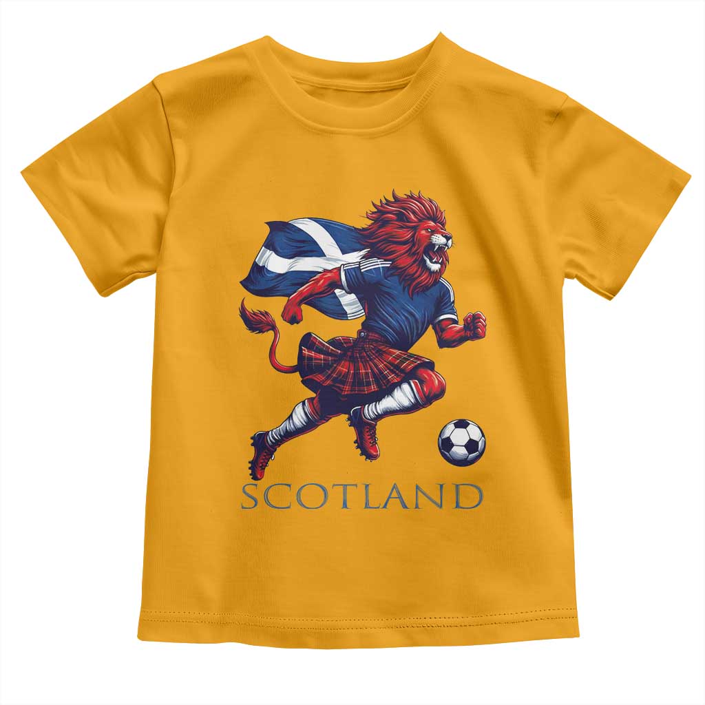 Scottish Lion Football Toddler T Shirt Brave Lion in Kilt with Flag Cape Pride - Wonder Print Shop